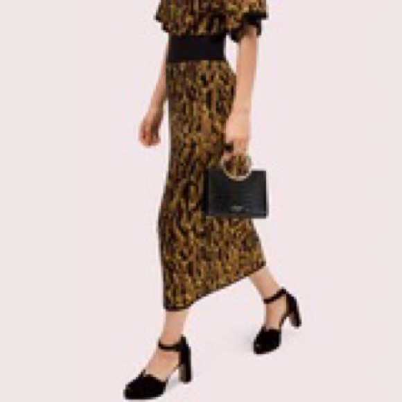 Kate Spade Croc Embossed Bracelet Black Mini Satchel Bag - Picture 6 of 6